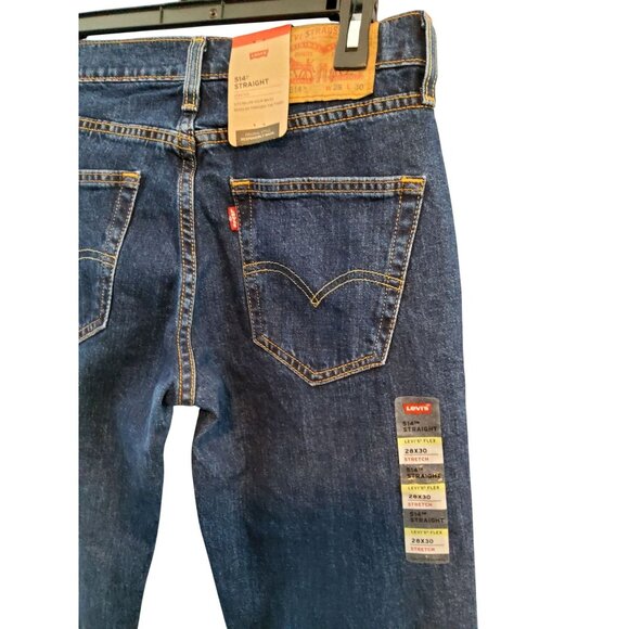 Levis 514 Straight Mens Jeans W28 L30 Dark Blue Denim - Picture 4 of 11